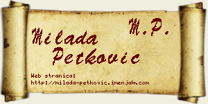 Milada Petković vizit kartica